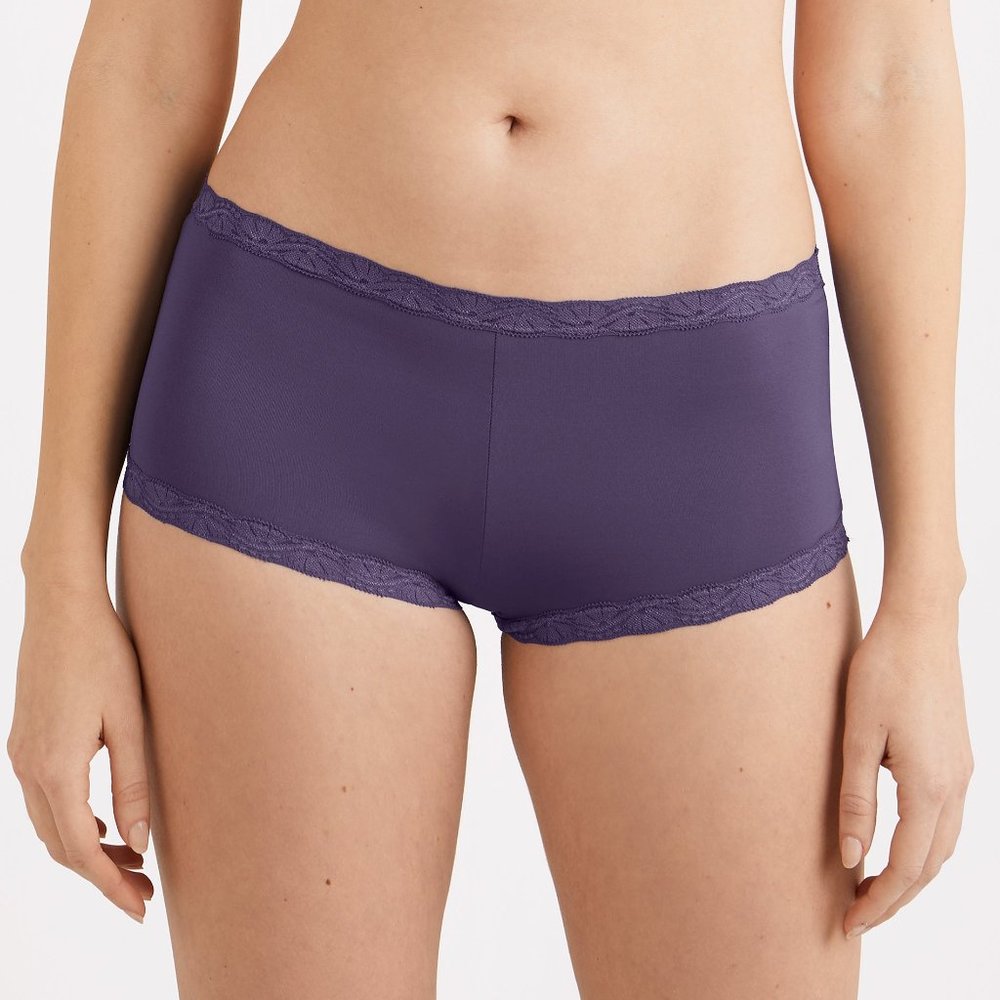 Maidenform NWT Purple Aura One Fab Fit Microfiber Lace Trim Boyshort 40760 S 5